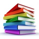 Stack Of Colorful Books Stock Photo