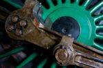 An Old Steam Train Wheel Stock Photo