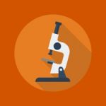 Education Flat Icon. Microscope Stock Photo