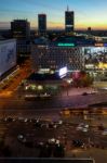 Sunset Over The Skyline In Warsaw Stock Photo