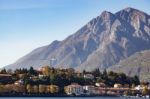 View Of A Small Community Opposite Lecco In Italy Stock Photo