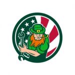 Irish-american Mechanic Usa Flag Icon Stock Photo