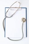 Clipboard With Stethoscope Stock Photo