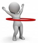 Hula Hoop Indicates Working Out And Active 3d Rendering Stock Photo