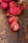 Fresh Rambutan Fruits Stock Photo