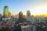 Cityscape View In The Morning At Bangkok Stock Photo