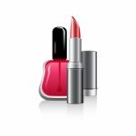 Lip Stick With Nail Polish Stock Photo