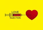  Love Heart Injection With Syringe Stock Photo