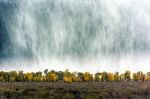 Scenic View Of The Grand Teton National Park Stock Photo