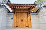 Old Antique Door In Korea Stock Photo