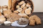 Fresh Assortment Of Baked Bread Varieties Stock Photo