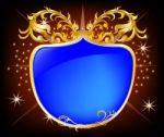 Elegant Shield Blue Background Stock Photo