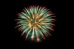 Fireworks Light Up In The Sky, Dazzling Scene Stock Photo