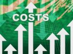 Costs Graph Indicates Paying Expenses And Outgoings Stock Photo