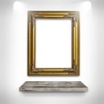 Blank Frame In The Gallery Stock Photo