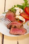 Beef Filet Mignon Grilled With Vegetables Stock Photo