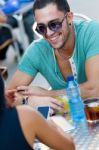 Portrait Of Group Friends Having Fun With Smartphones Stock Photo