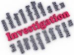 3d Imagen Investigation Concept Word Cloud Background Stock Photo