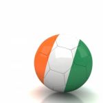 Ivory Coast Flag Soccer Ball Isolated White Background Stock Photo