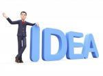 Businessman Presenting Idea Indicates Ideas Corporate And Businessmen Stock Photo