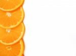 Fresh Orange Slice On White Background, With Copy Or Free Space Stock Photo