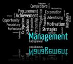 Management Word Indicates Directors Wordcloud And Administration Stock Photo