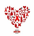 Aids Awareness Red Ribbon. World Aids Day Stock Photo