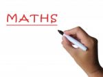 Maths On Whiteboard Means Mathematics Teaching Or Lesson Stock Photo