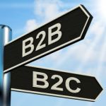 B2b B2c Signpost Means Business Partnership And Relationship Wit Stock Photo