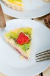 Kiwi And Strawberry Pie Tart Stock Photo