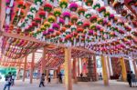 Seoul, South Korea - May 9 : Bongeunsa Temple With Hanging Lanterns For Celebrating The Buddha's Birthday On May. Photo Taken On May 9,2015 In Seoul,south Korea Stock Photo