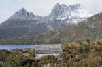 Boat Shed In Dove Lake, Tasmania  Stock Photo