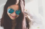 Portrait Of Thai Teen Glasses Beautiful Girl Relax And Smile Stock Photo