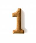 Wooden Numeric 1 Stock Photo