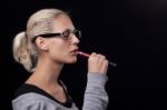 Smoking Electric Cigarettes Stock Photo