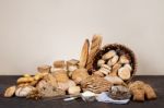 Fresh Assortment Of Baked Bread Varieties Stock Photo