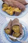 Oven Sweet Potatoes Stock Photo