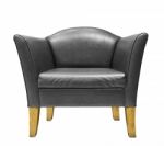 Black Leather Armchair Stock Photo