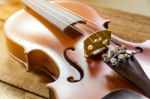 The Violin On The Table Stock Photo