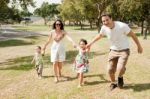 Family In The Park Stock Photo