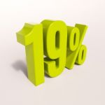 Percentage Sign, 19 Percent Stock Photo