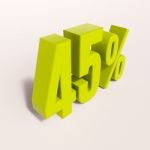 Percentage Sign, 45 Percent Stock Photo