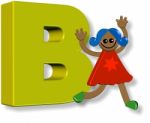 Letter B Girl Stock Photo