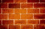 Wall Made From Red Solid Bricks Stock Photo