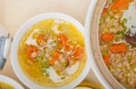 Syrian Barley Broth Soup Aleppo Style Stock Photo