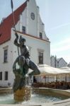 Fountain Of Mars In Poznan Stock Photo