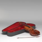 Classical Violin On Grey Background Stock Photo