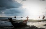 Many Fishing Boat In The Sea Stock Photo