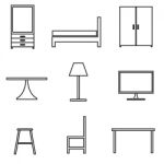 Furniture Icons Set Stock Photo