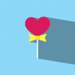 Heart Lollipop Flat Icon   Illustration  Stock Photo